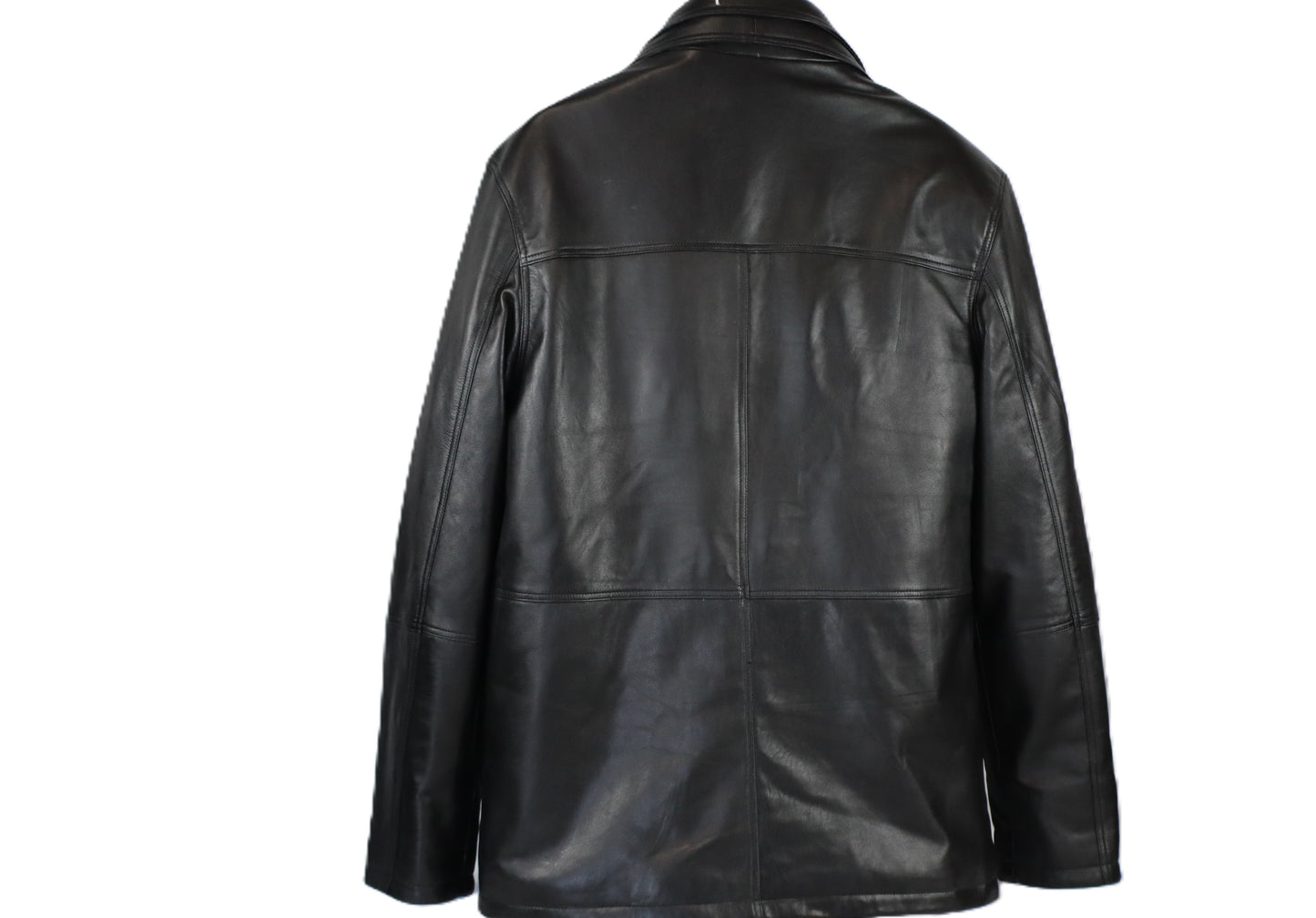 Men Leather Car Coat Brown