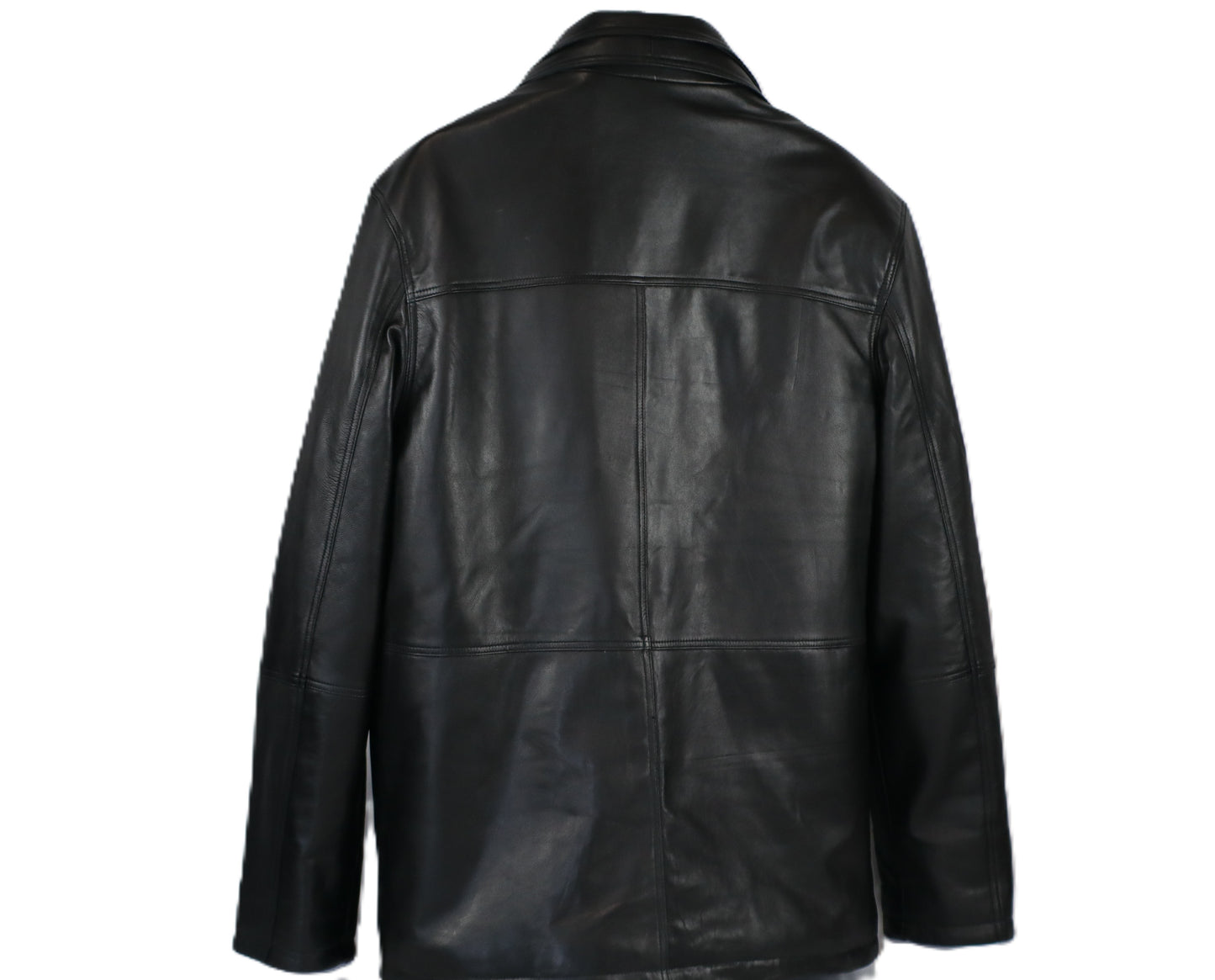 Men Leather Car Coat Brown