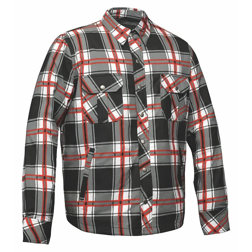 Mens Motorcycle Flannel Jacket with armor