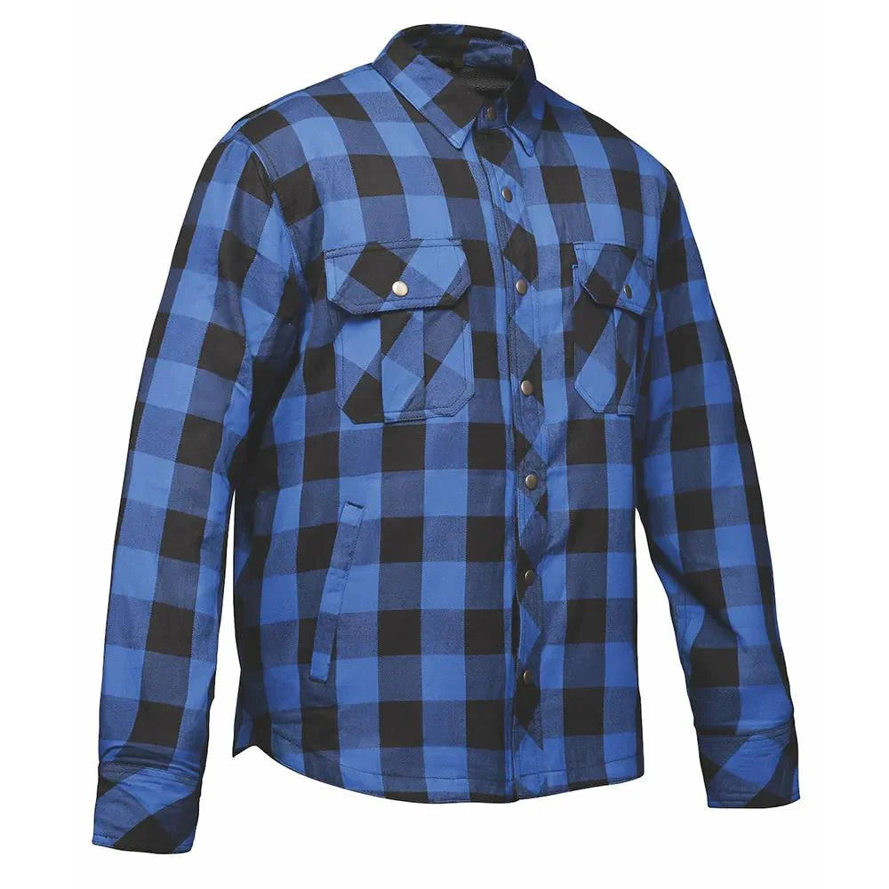 Mens Motorcycle Flannel Jacket with armor