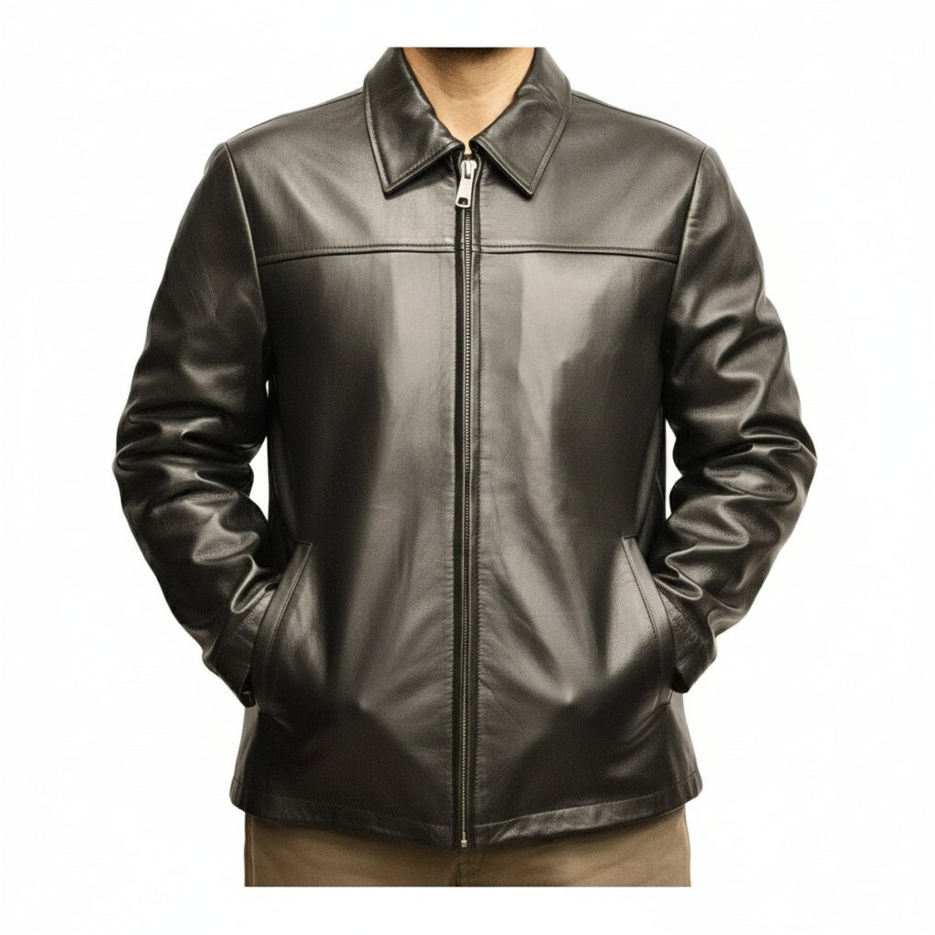 Men Shirt collar Classic Hip Lenght Jacket