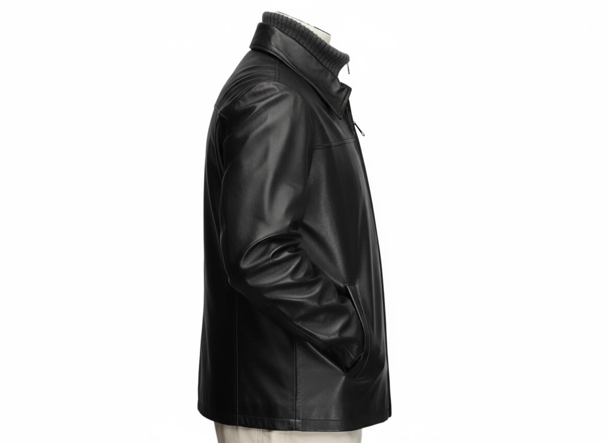 Men Shirt collar Classic Hip Lenght Jacket