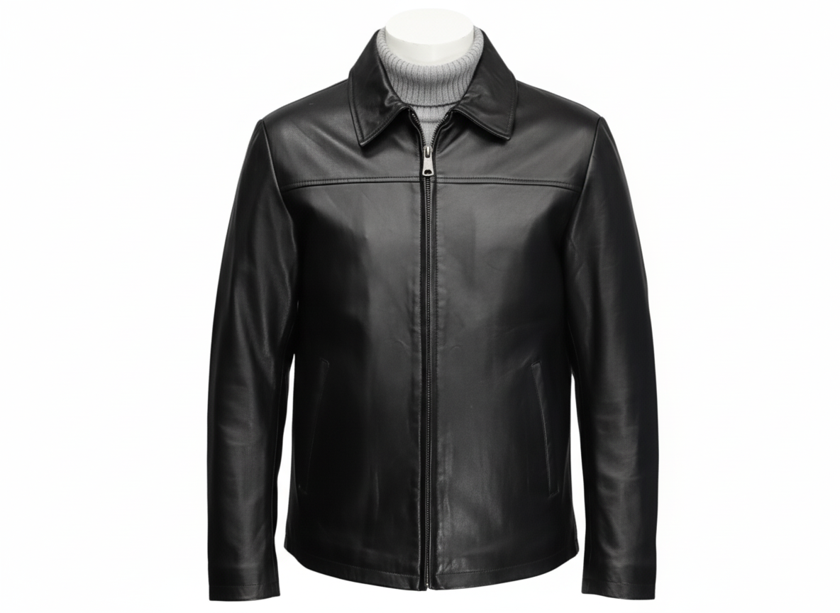 Men Shirt collar Classic Hip Lenght Jacket