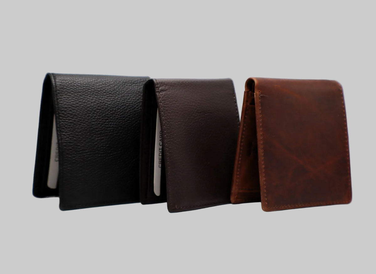 Men leather wallet with coin pocket