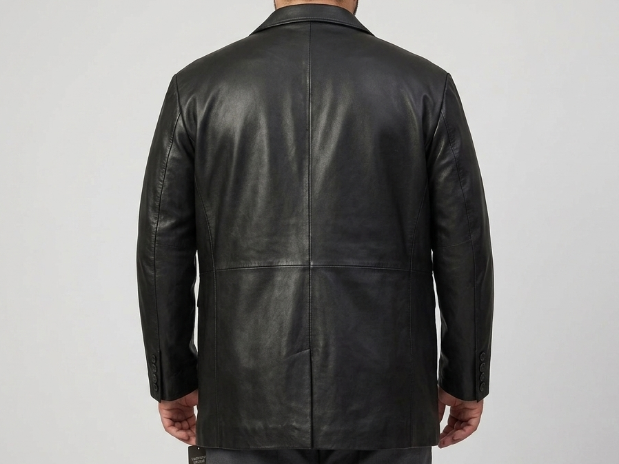 Big and Tall Men Leather Blazer