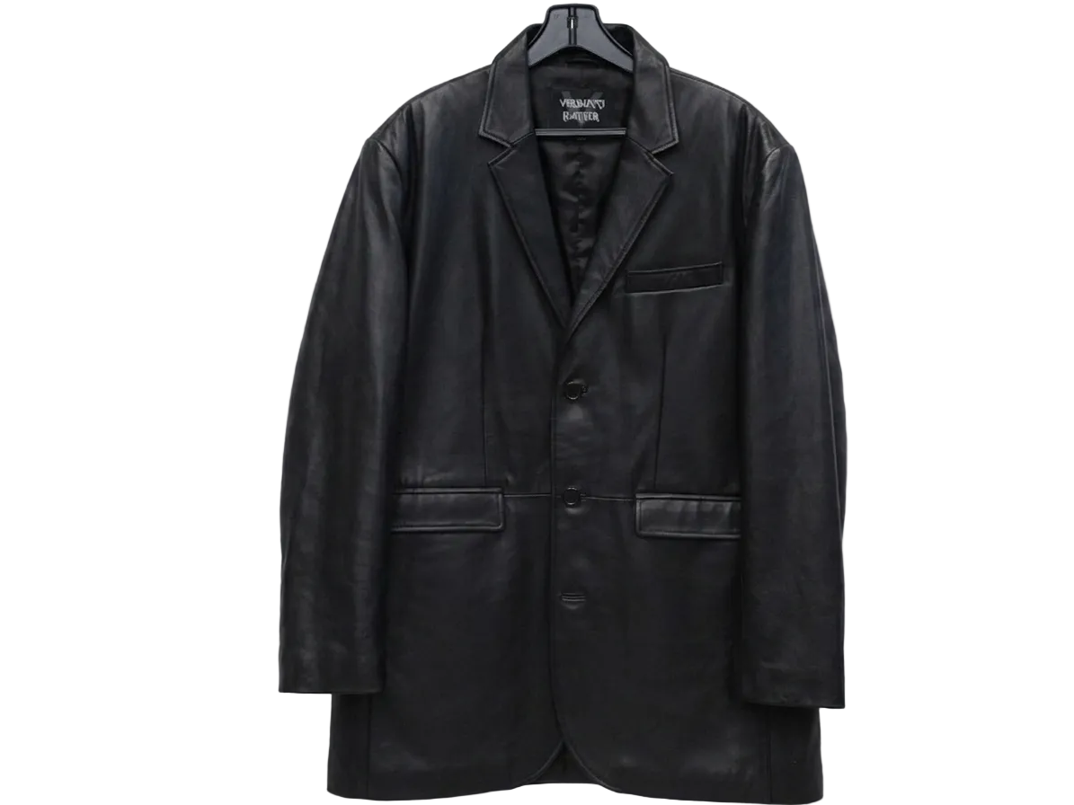Big and Tall Men Leather Blazer
