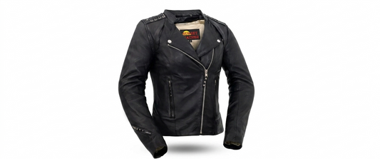 Black Widow  Ladies Motorcycle Leather Jacket