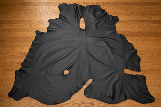 Premium Black/Brown Top Grain Cowhide Leather Hide