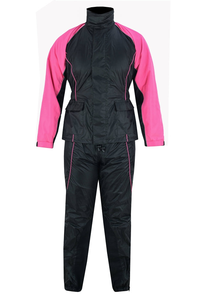 Women's  Motorcycle Rain Gear Suit hot pink
