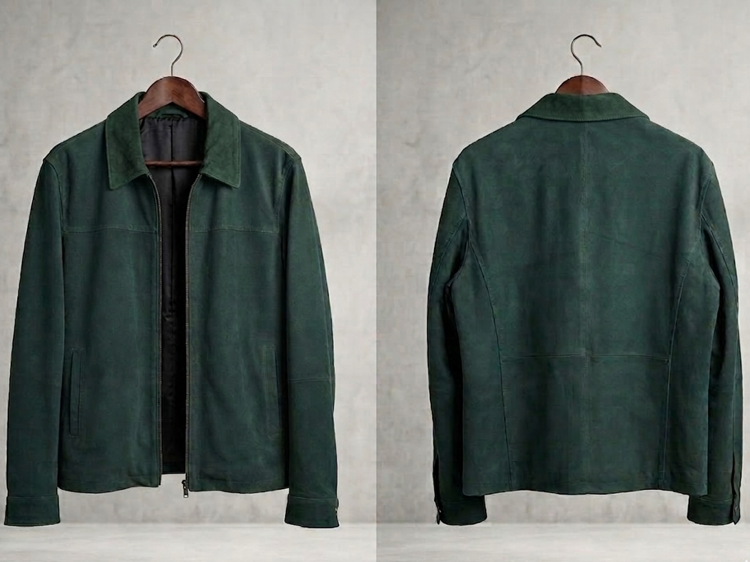 ultra soft green suede jacket