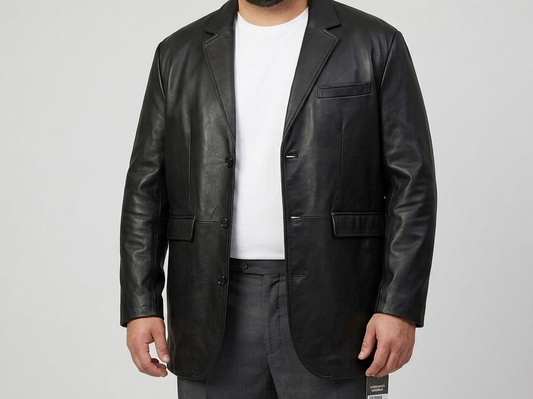 Big and Tall Men's Leather Blazer