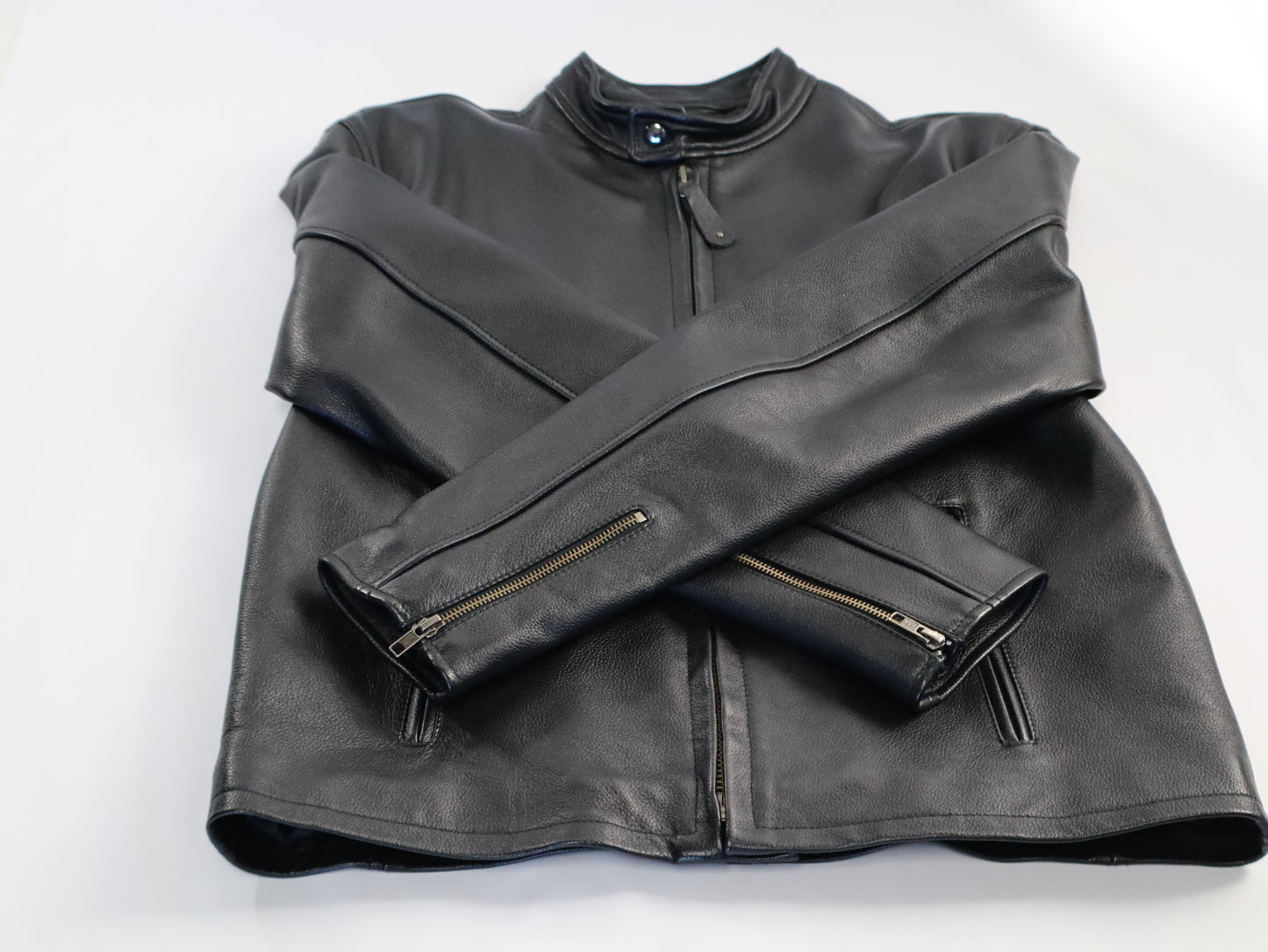 Mens Cafe Racer Black Leather jacket