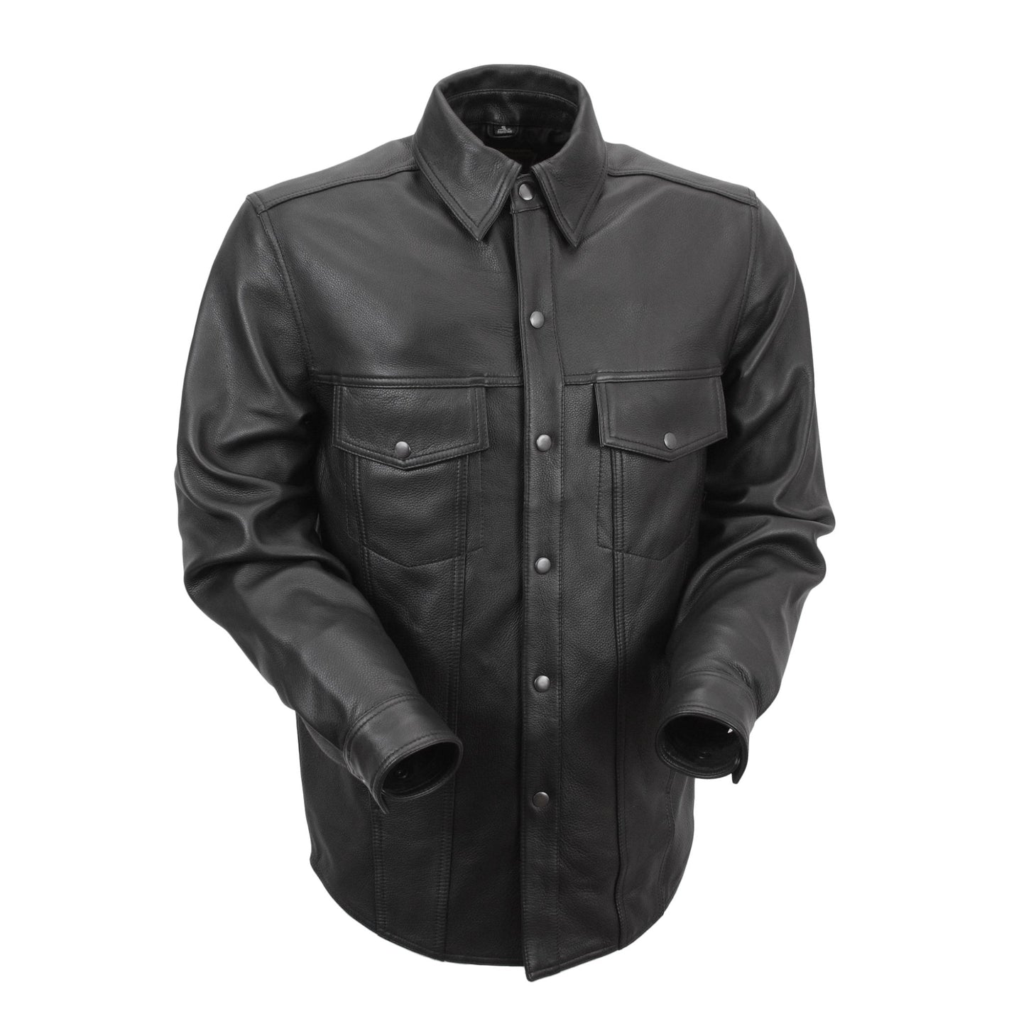 Men Milestone Lightweight Leather Shirt