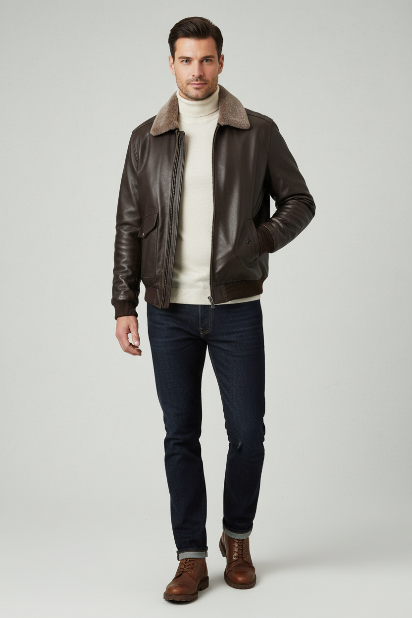 men fitted style  bomber jacket