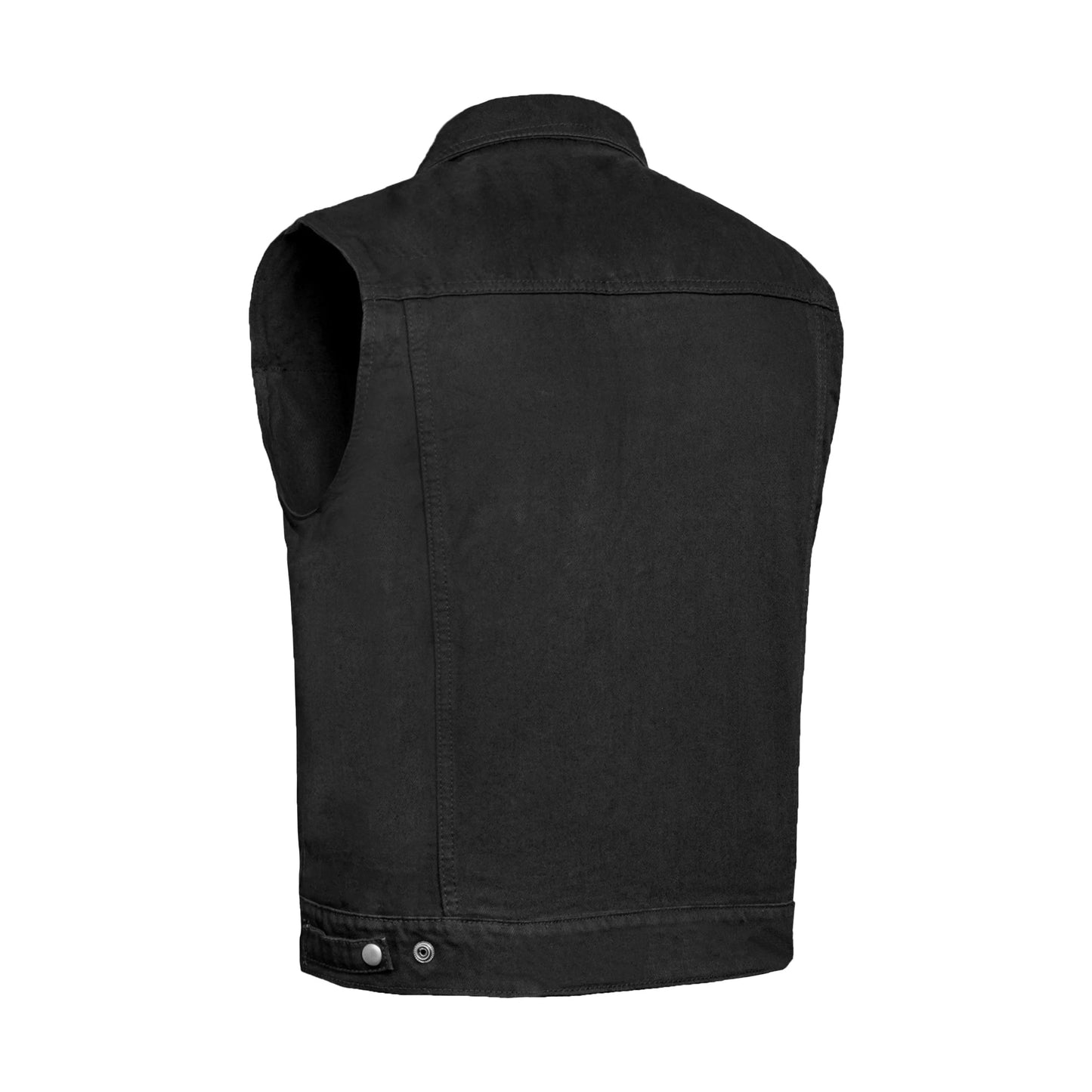 Classic Snap Front Denim Vest with Zip-Front