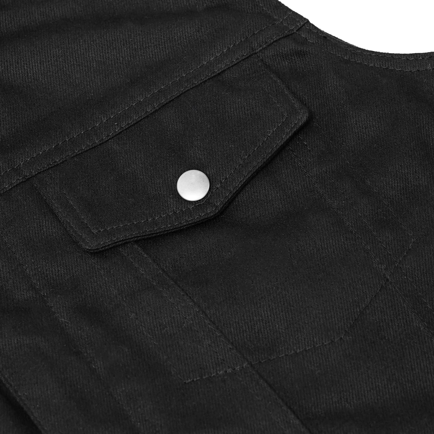 Classic Snap Front Denim Vest with Zip-Front