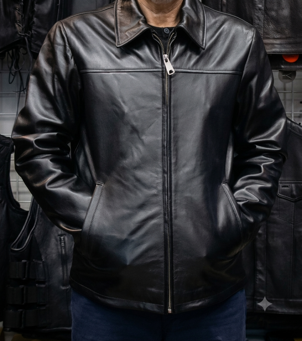 Men Shirt collar Classic Hip Lenght Jacket