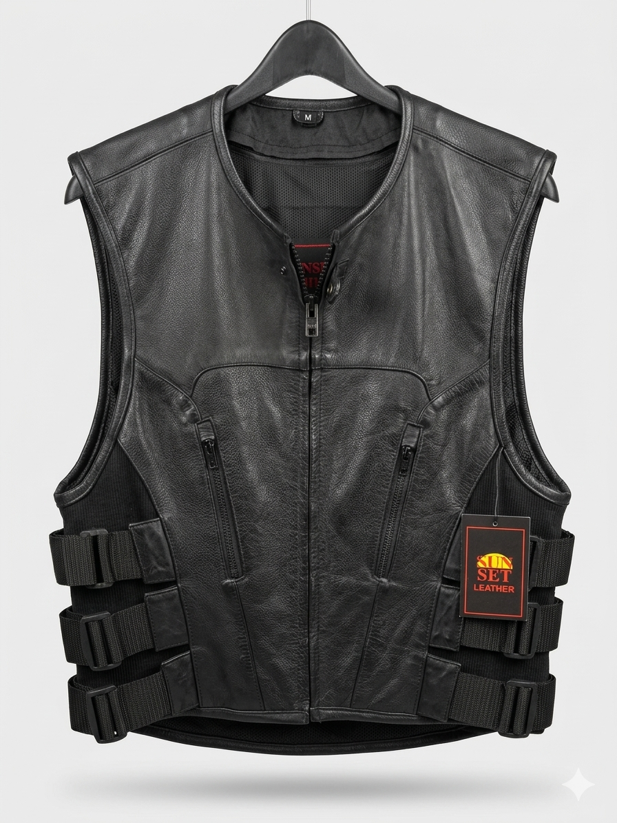 Team Swat Style Leather Club Vest