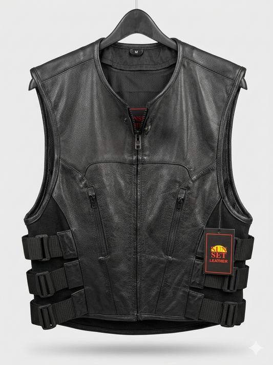 Team Swat Style Leather Club Vest