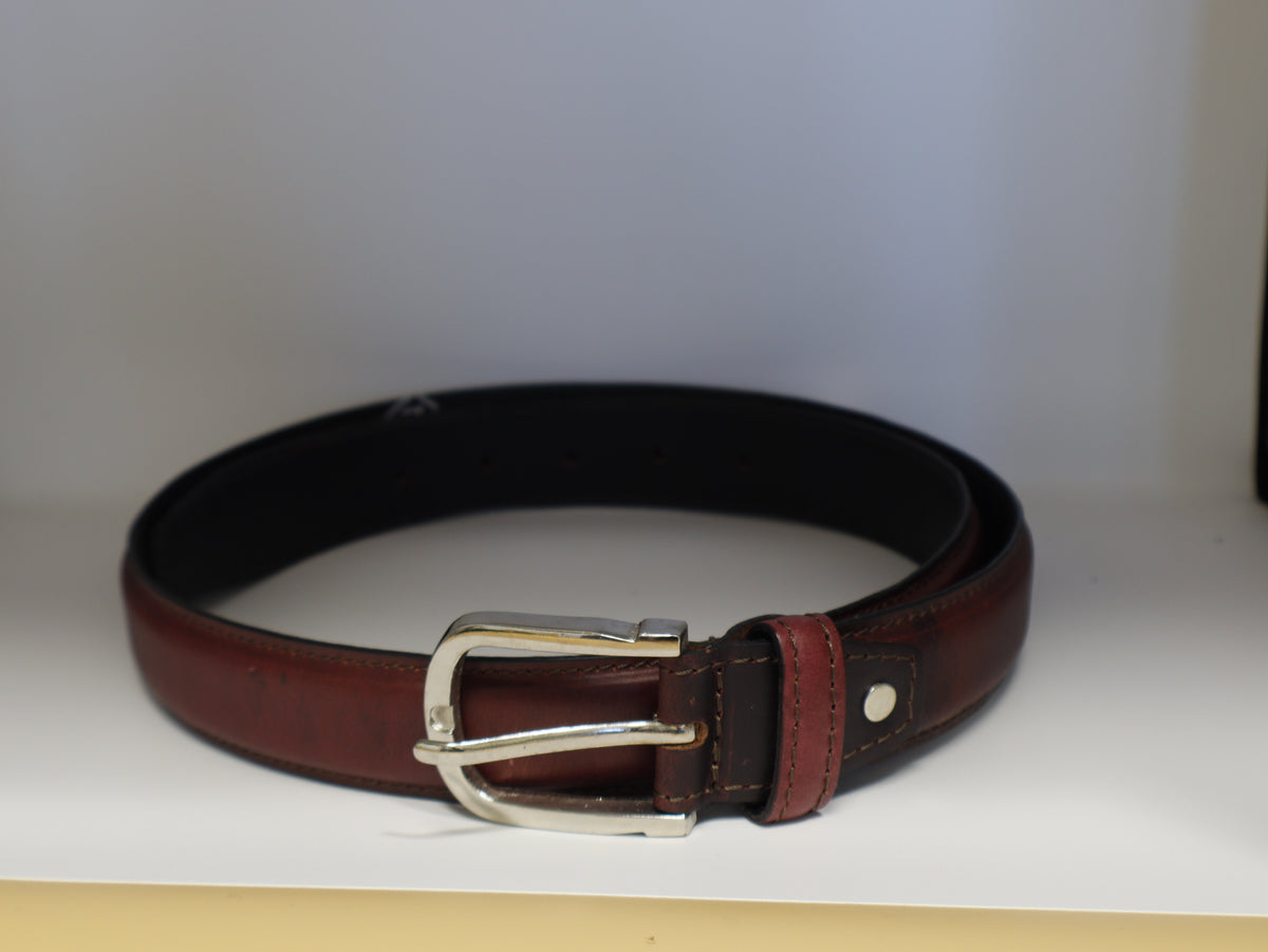 men  bordoux leather belt