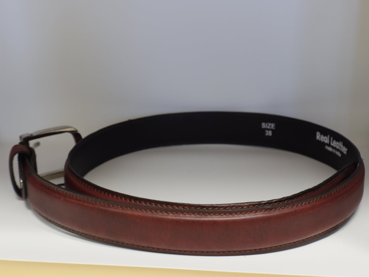 men  bordoux leather belt