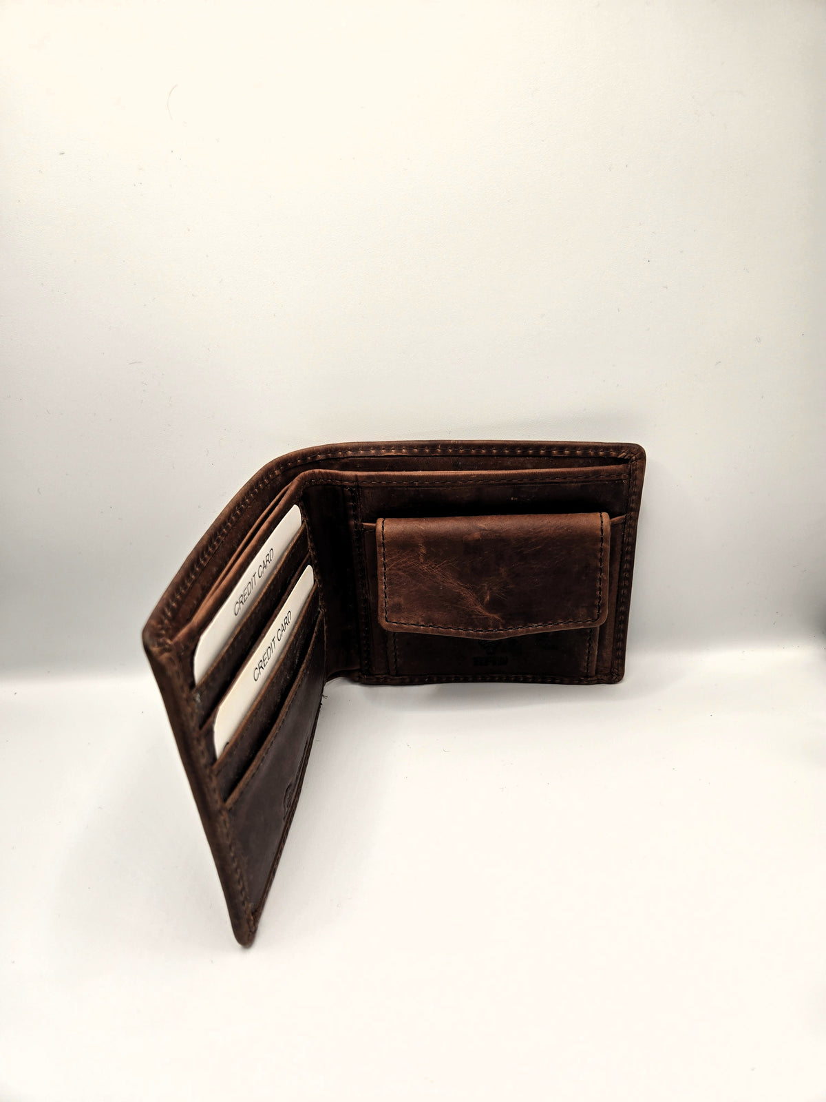 Men leather wallet with coin pocket