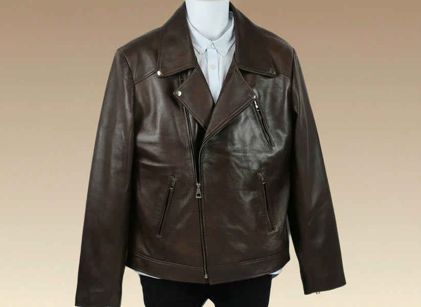 Men’s Vintage Brown Biker Leather Jacket - Premium Handcrafted Edition